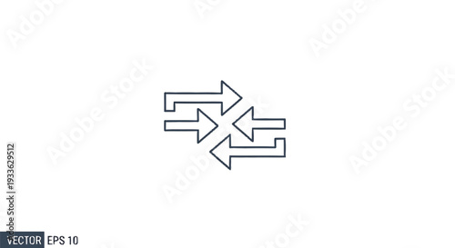 Four Arrows Pointing Towards Center Symbolizing Convergence.