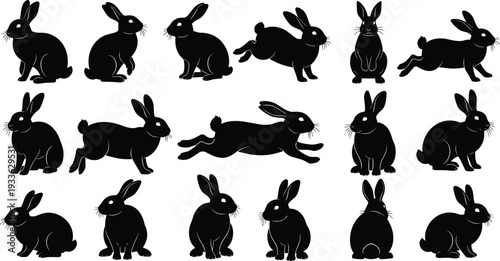 Black garden furniture icon set with wooden bench hammock deck chair lounge seat patio armchair and folding camping chair for outdoor relaxation and backyard decor.