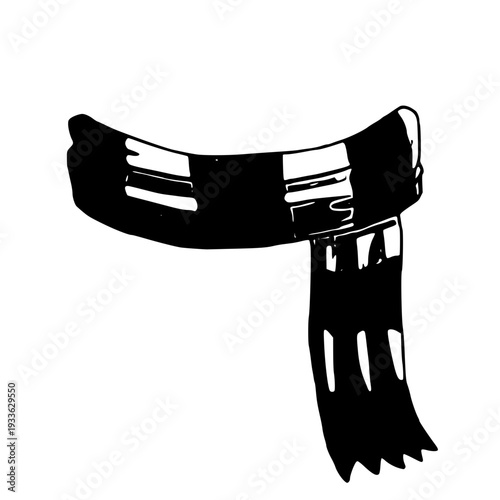 Modern abstract scarf design with bold black and white pattern