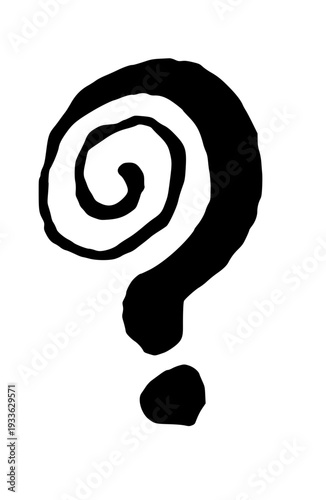 Stunning swirl question mark in modern elegant design