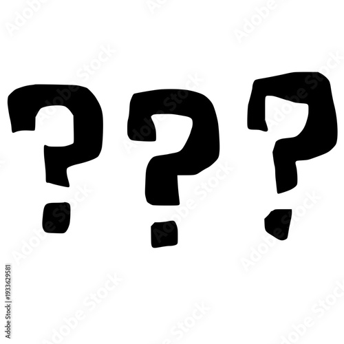 Question marks symbol on white background