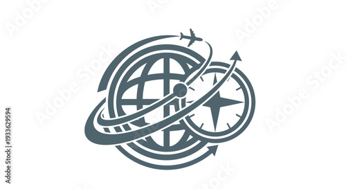 Global Travel and Adventure Compass Icon.