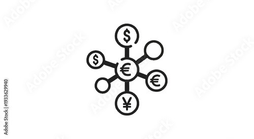 Global Currency Exchange Network Concept Illustration.
