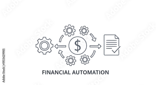 Financial Automation Process with Gears and Dollar Symbol.