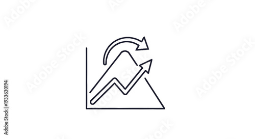 Financial Graph Showing Upward Trend and Reversal Cycle.