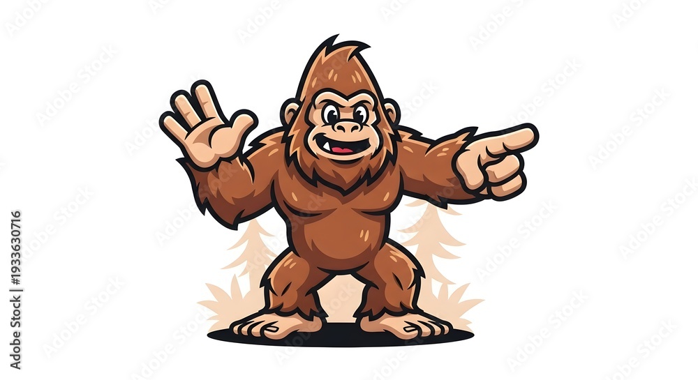 Fototapeta premium Bigfoot sticker illustration on white background
