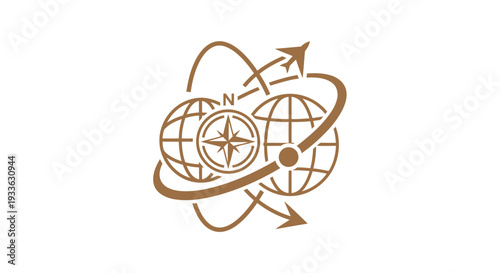 Global Navigation and Travel Compass Symbol.
