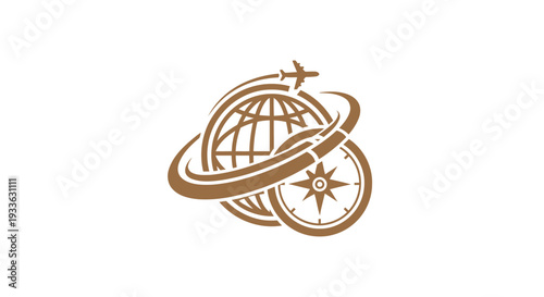 Global Travel and Exploration Compass Icon.