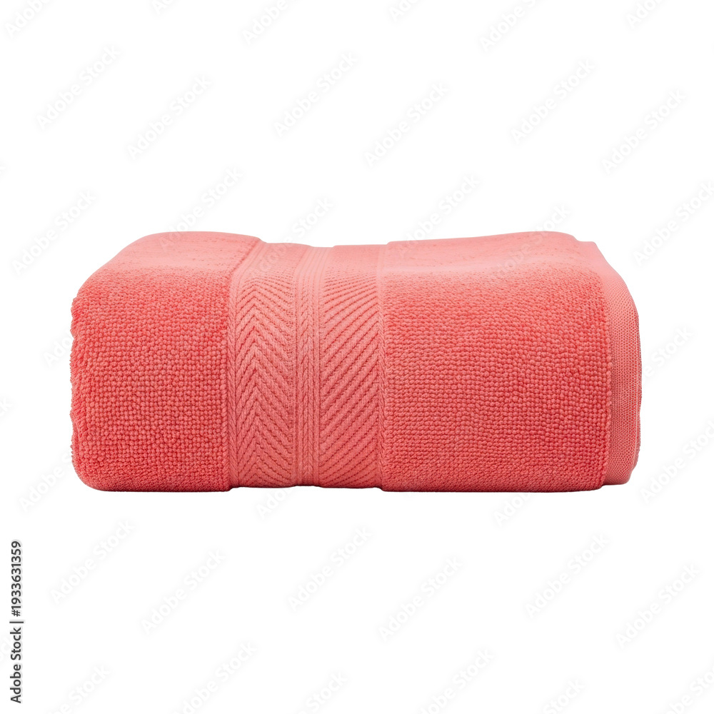 Fototapeta premium Folded coral towel with textured pattern