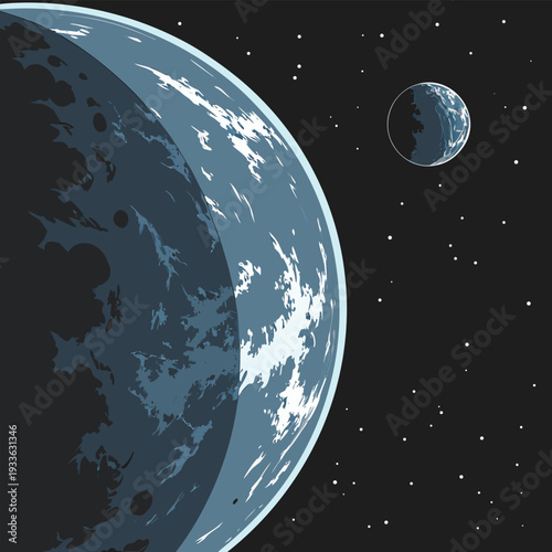 Planet Earth from Outer Space with Glowing Atmosphere