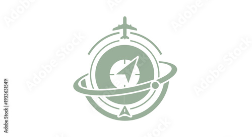 Global Travel and Navigation Compass Icon.