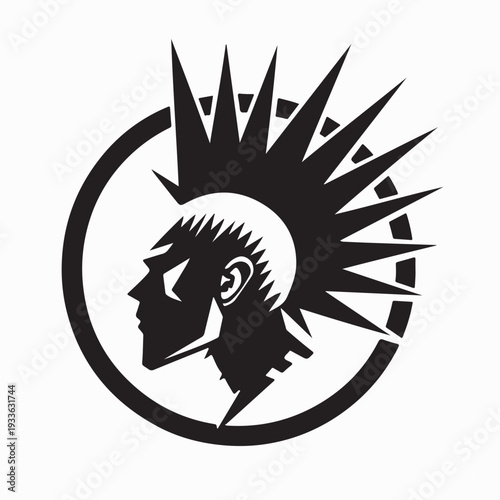 Hardcore Punk Style Logo Illustration Vector On White Background