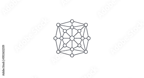 Geometric Network Structure with Interconnected Nodes and Lines.