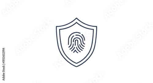 Fingerprint Shield Icon Representing Security and Identity Protection.