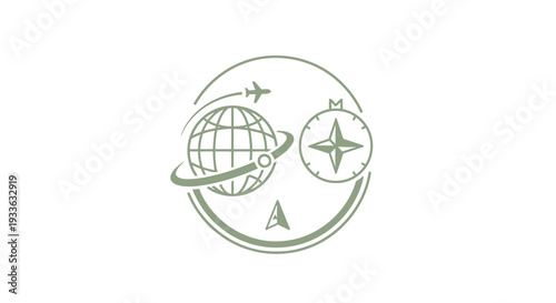 Global travel and navigation compass icon representing journey planning.