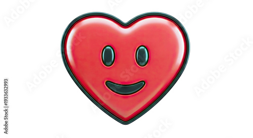 Red Heart Emoji with Black Outline
