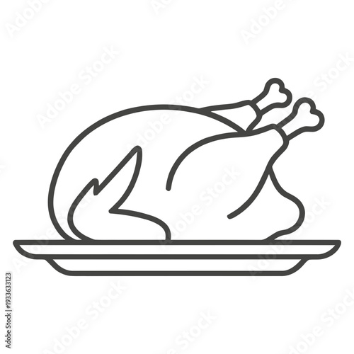 Roasted turkey on platter icon