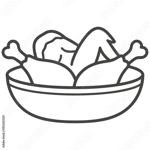 Delicious chicken drumsticks in bowl
