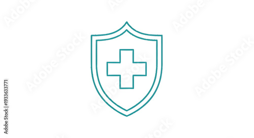 Health Shield Icon Representing Medical Protection and Security.