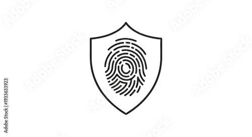 Fingerprint Shield Icon Representing Security and Identity Protection.