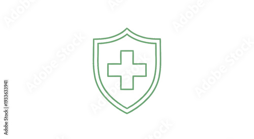 Health Shield Icon Represents Medical Protection And Safety.
