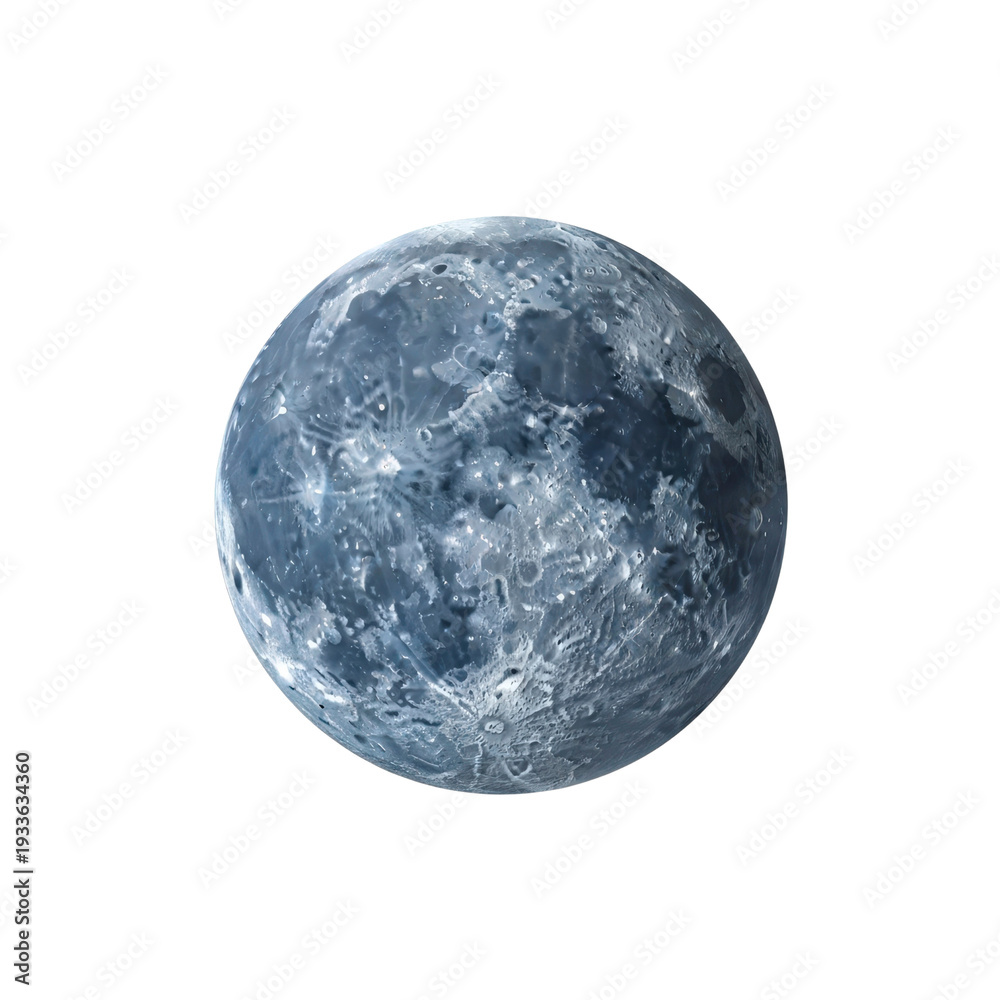 Fototapeta premium Moon surface isolated on transparent background