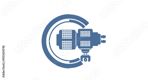 Industrial Gear Mechanism Inside Circular Frame.
