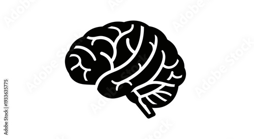 Human Brain Silhouette Representing Thought and Intelligence.