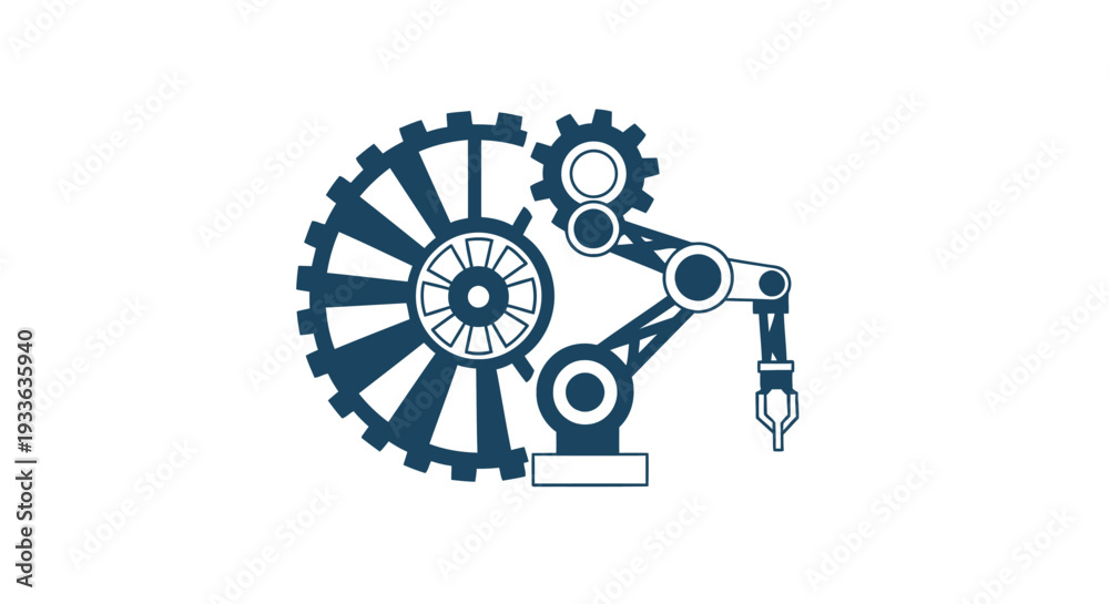 Obraz premium Industrial Robotic Arm with Gears and Machinery.