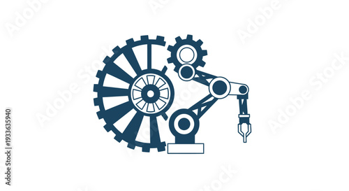 Industrial Robotic Arm with Gears and Machinery.