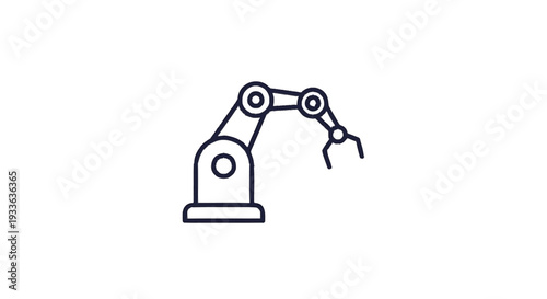 Industrial Robotic Arm Icon for Automation and Manufacturing.