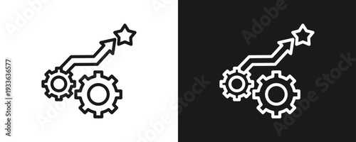 Skill Upgrade Icon Set Outline In White And Black Background