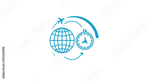 Global Travel and Time Management Concept Icon.