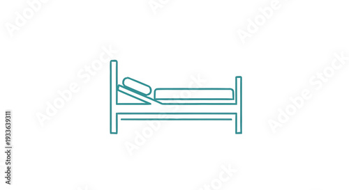 Hospital Bed Icon Simple Outline Illustration.