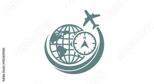 Global Travel and Time Management Concept Icon.
