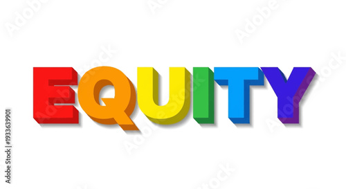 Vibrant Equity Text Illustration Representing Diversity and Inclusivity