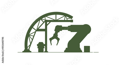 Industrial robotic arm in a factory setting.