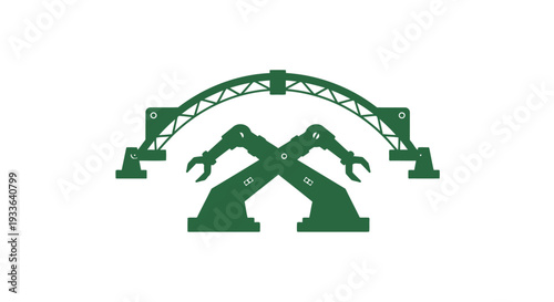 Industrial Robotic Arms and Arch Structure.