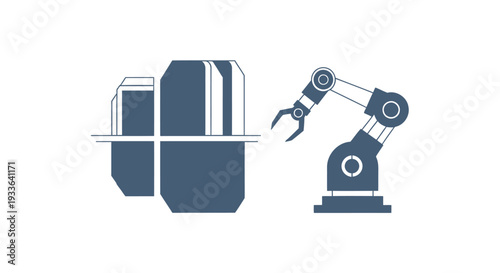Industrial Robotic Arm Assembling Cans in a Factory Setting.