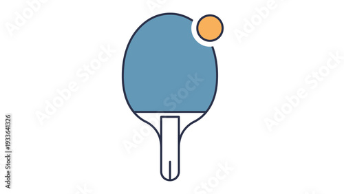 Table Tennis Paddle and Ball.
