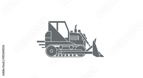 Illustration of a Heavy Duty Bulldozer Machine.