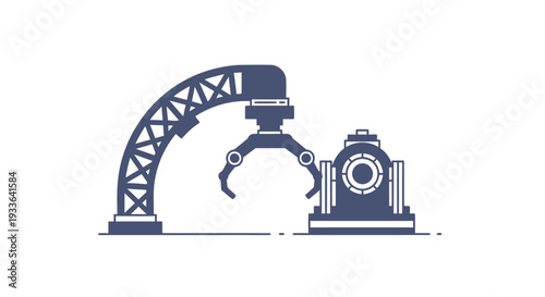 Industrial Robotic Arm Operating on Machinery.
