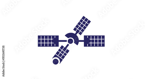 Illustration of a modern satellite with solar panels in space.