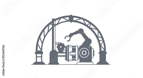 Industrial Robotic Arm Assembly Line Automation.