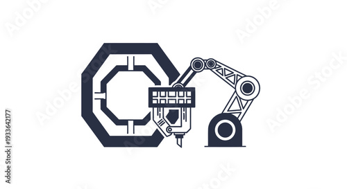 Industrial Robotic Arm Printing Complex Geometric Shape.