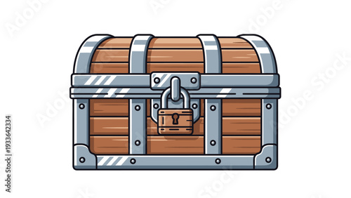 Vintage Wooden Treasure Chest.