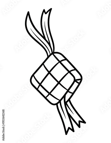 illustration of ouline ketupat