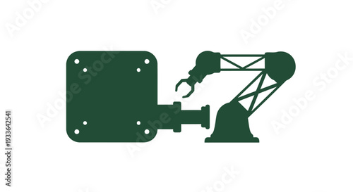 Industrial Robotic Arm Connected to a Large Machine Component.