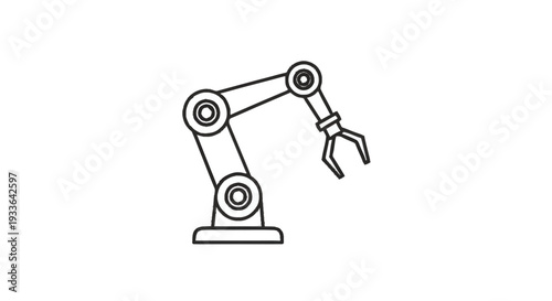 Industrial robotic arm with gripper for automation.