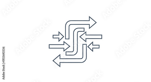 Interconnected Arrows Showing Flow and Direction.